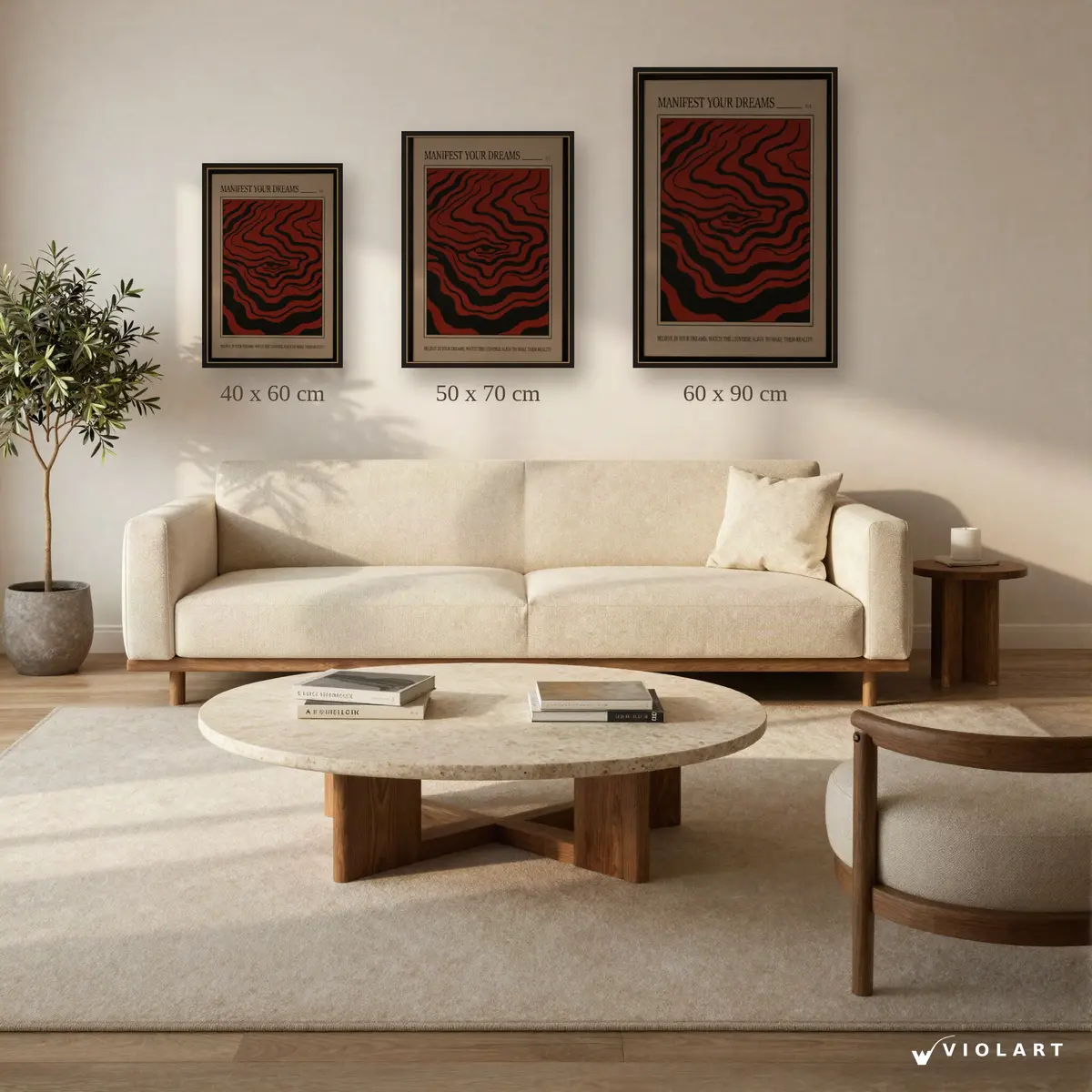 Frequency tablosu 40x60, 50x70 ve 60x90 cm ölçü karşılaştırması