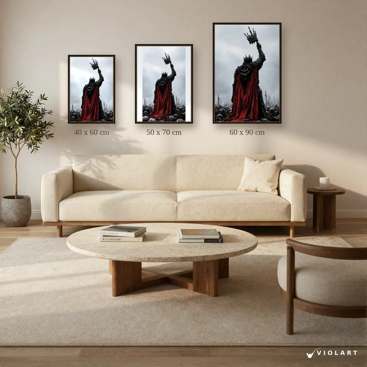 Son Taç tablosu 40x60, 50x70 ve 60x90 cm ölçü karşılaştırması