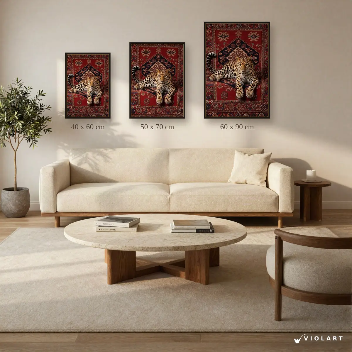 Kızıl Hakimiyet tablosu 40x60, 50x70 ve 60x90 cm ölçü karşılaştırması