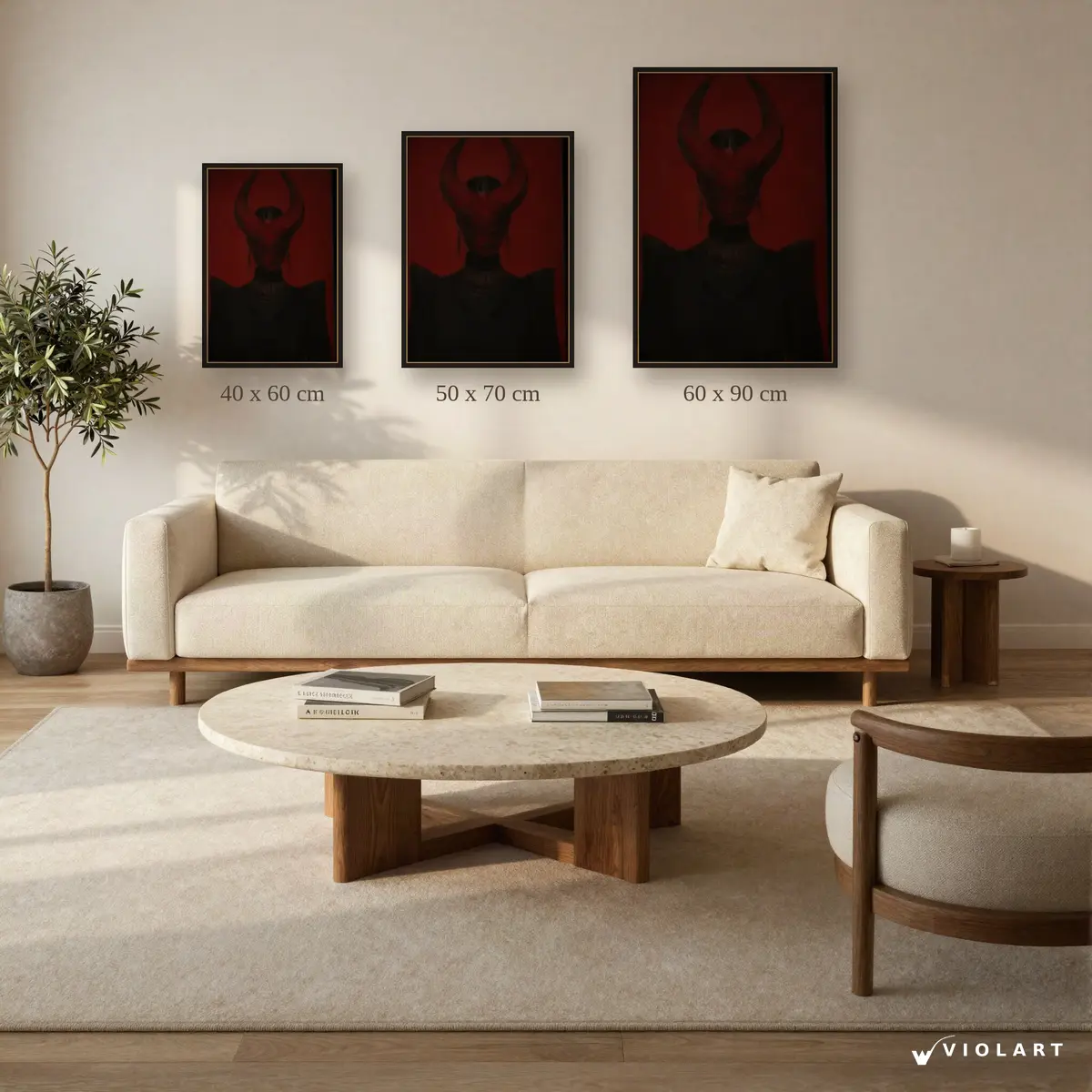 Yasak Suret tablosu 40x60, 50x70 ve 60x90 cm ölçü karşılaştırması