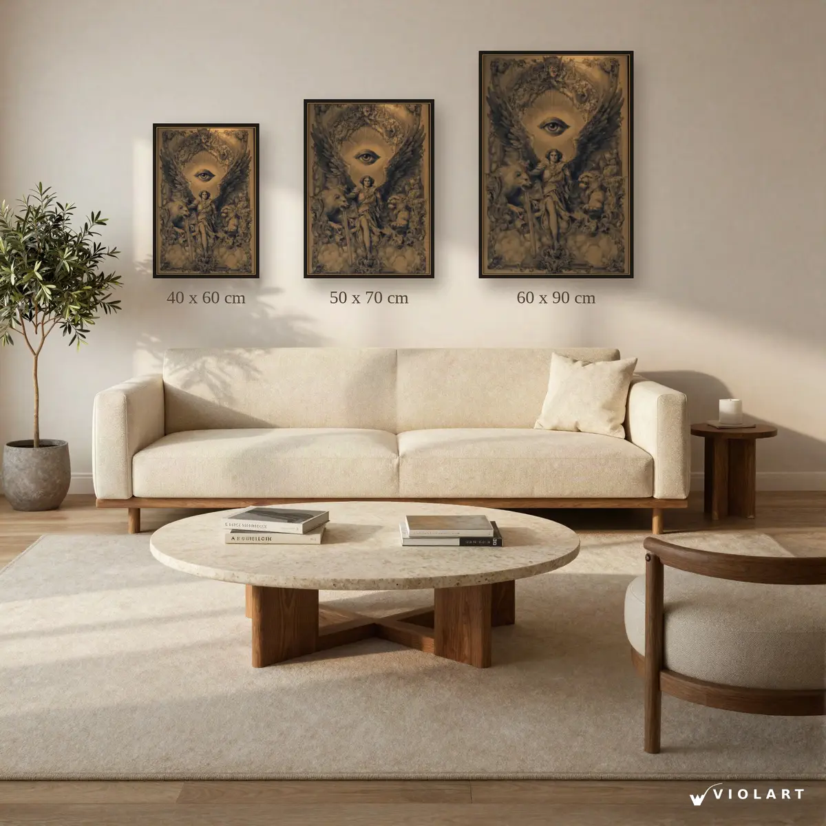 Göksel Muhafız tablosu 40x60, 50x70 ve 60x90 cm ölçü karşılaştırması