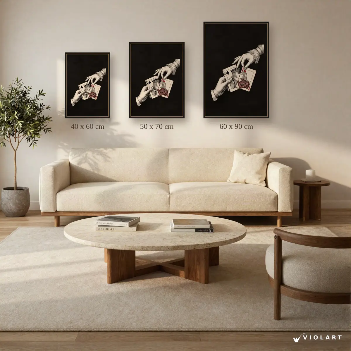 Kaderin Eli tablosu 40x60, 50x70 ve 60x90 cm ölçü karşılaştırması