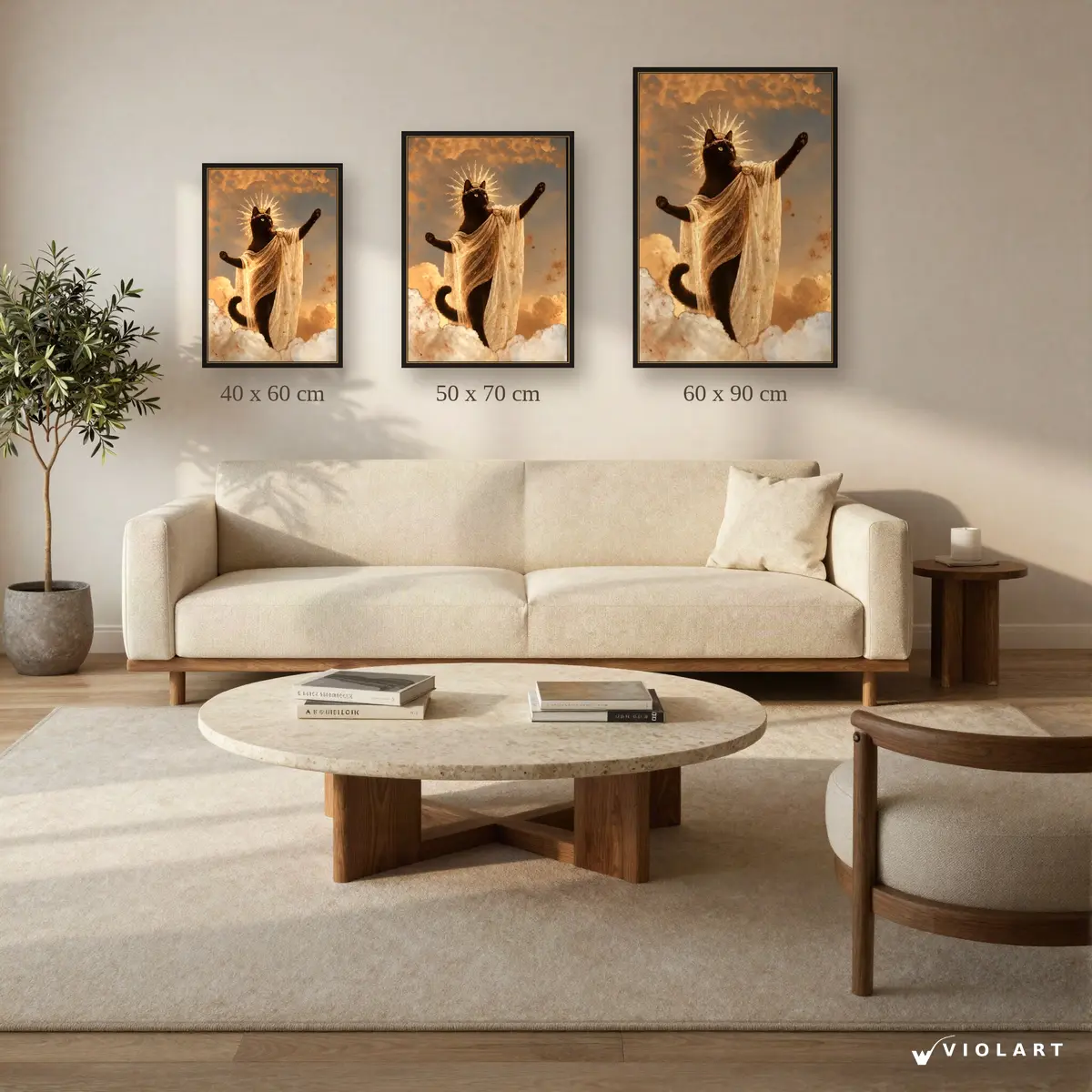 Göksel Muhafız tablosu 40x60, 50x70 ve 60x90 cm ölçü karşılaştırması