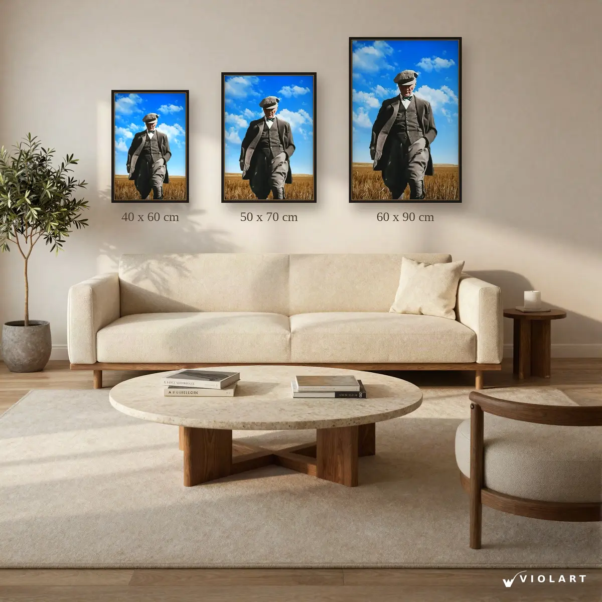 Bozkırın Lideri tablosu 40x60, 50x70 ve 60x90 cm ölçü karşılaştırması