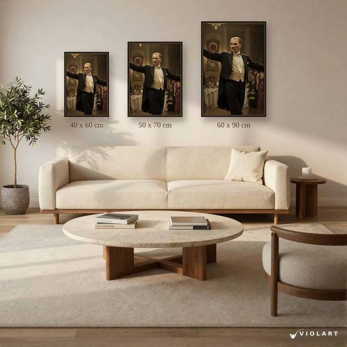 Zarafet ve Lider tablosu 40x60, 50x70 ve 60x90 cm ölçü karşılaştırması
