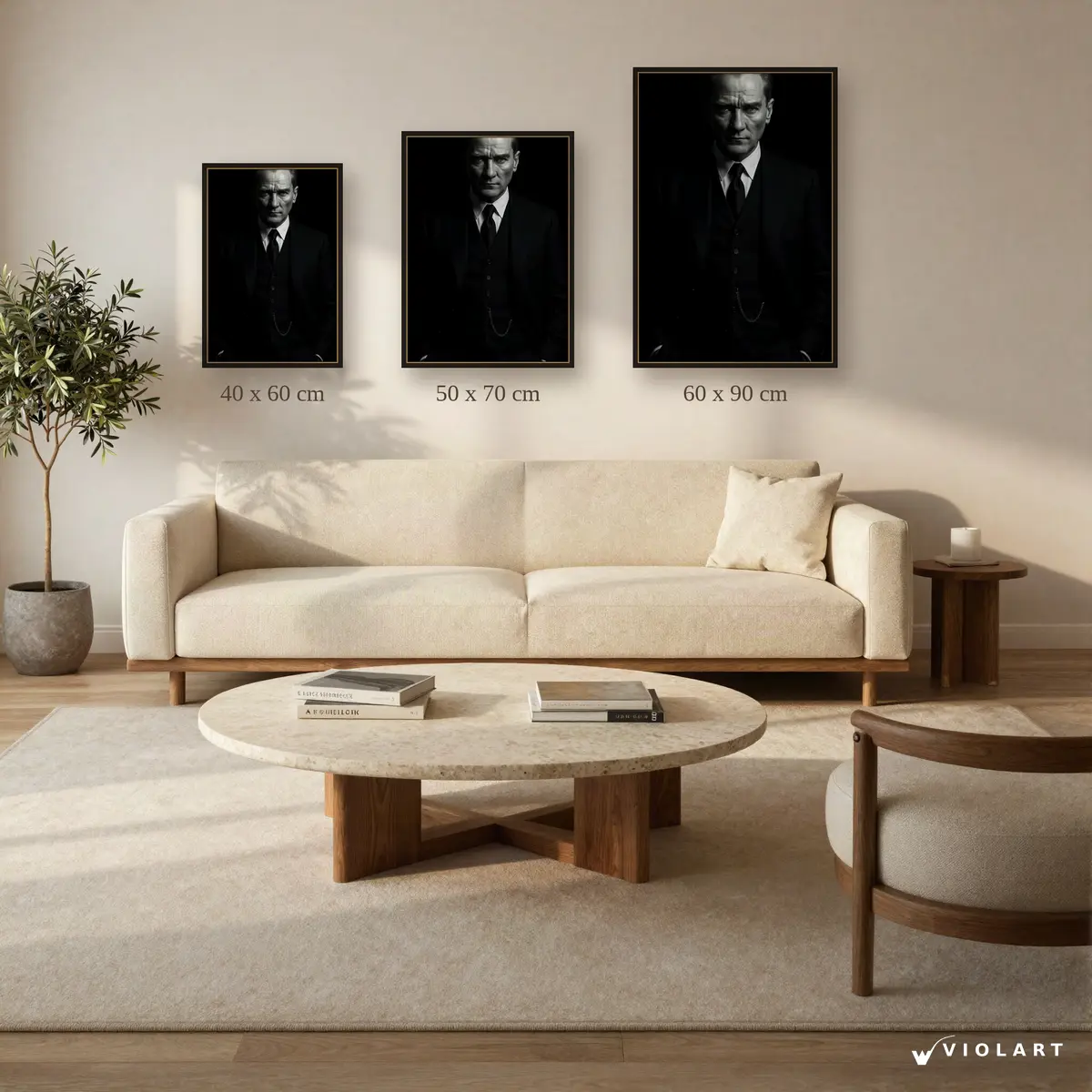 Sonsuz Kararlılık tablosu 40x60, 50x70 ve 60x90 cm ölçü karşılaştırması