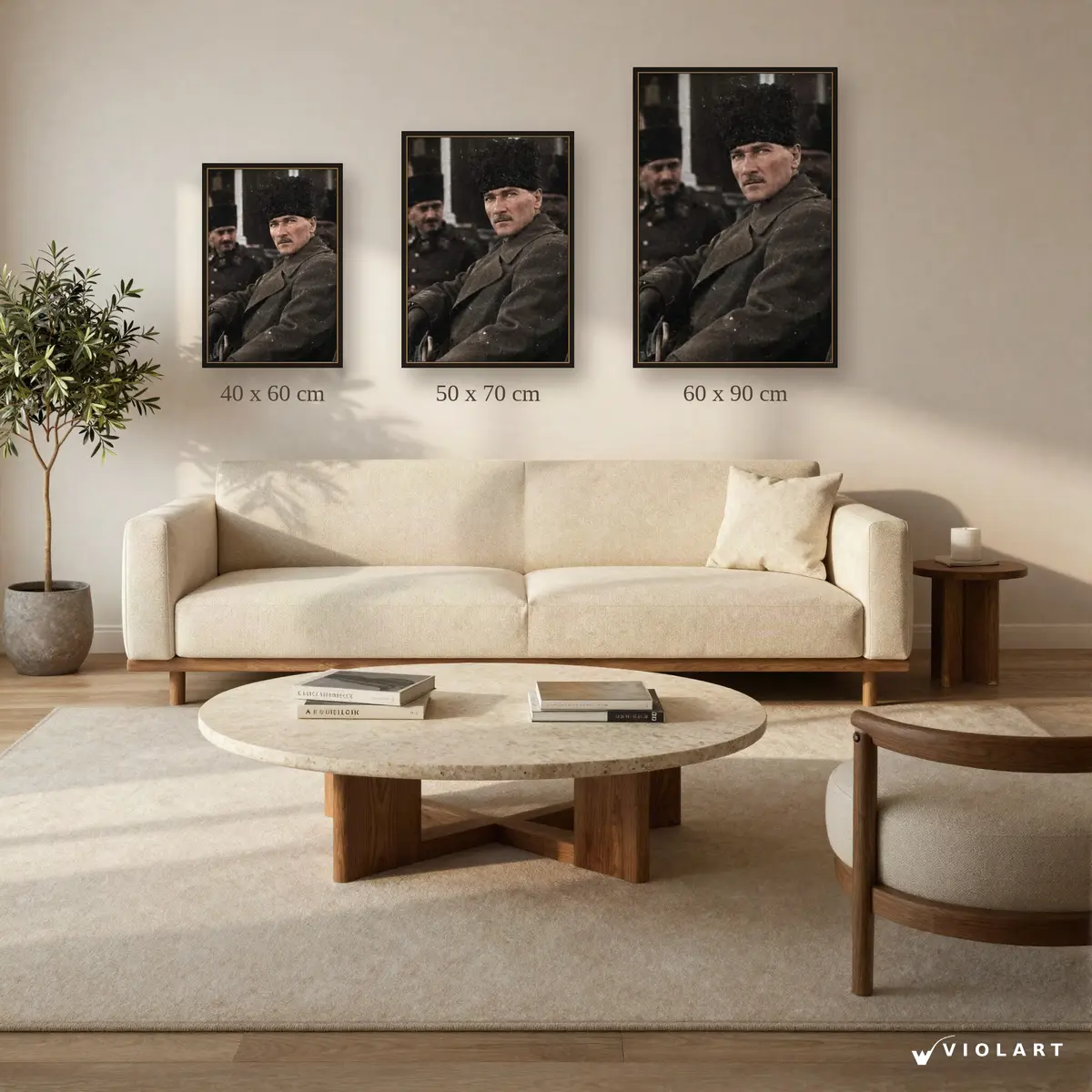Cephedeki Kararlılık tablosu 40x60, 50x70 ve 60x90 cm ölçü karşılaştırması