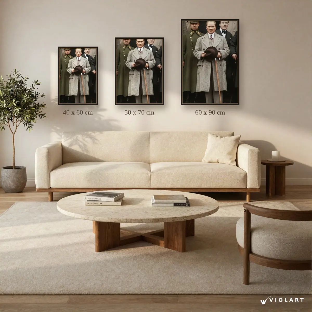 Lider tablosu 40x60, 50x70 ve 60x90 cm ölçü karşılaştırması